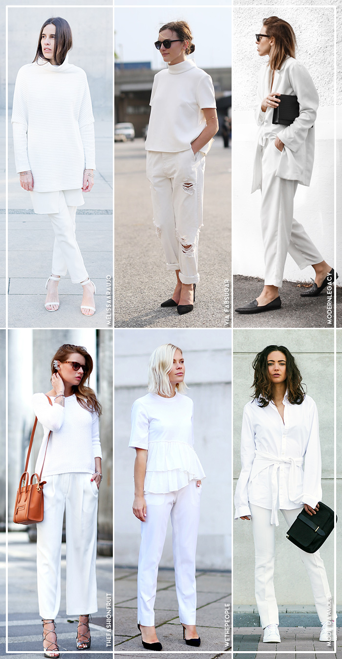 Total Look Bianco con i pantaloni: 6 idee - Blue is in Fashion this Year
